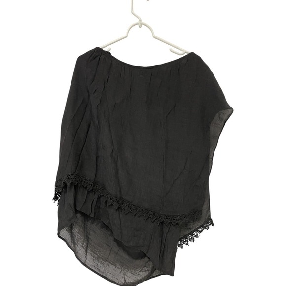 Bobeau Women's Plus Size 1X Black Boho Crochet Tunic Blouse New - Picture 2 of 12